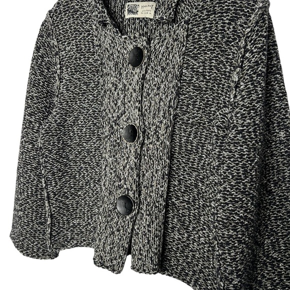 Habitat Knit Cardigan Sweater Jacket Black Gray - Picture 3 of 11